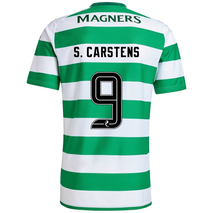 Mujer Camiseta Signe Carstens #9 Verde Blanco 1ª Equipación 2024/25 La Camisa