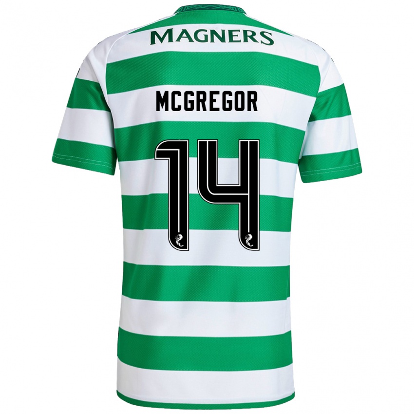 Mujer Camiseta Shannon Mcgregor #14 Verde Blanco 1ª Equipación 2024/25 La Camisa