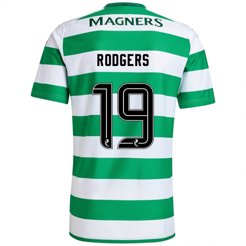 Mujer Camiseta Lisa Rodgers #19 Verde Blanco 1ª Equipación 2024/25 La Camisa