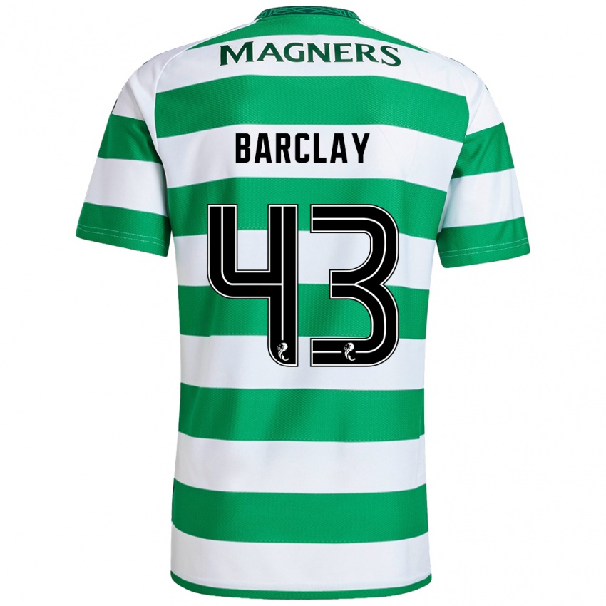 Mujer Camiseta Lucy Barclay #43 Verde Blanco 1ª Equipación 2024/25 La Camisa