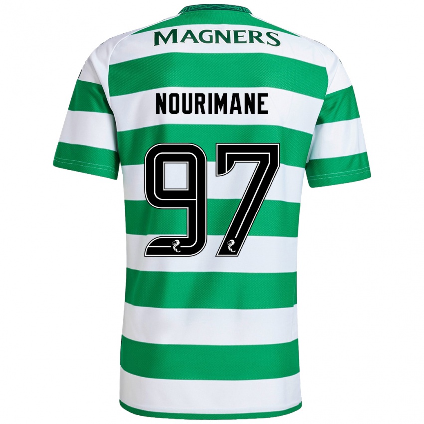 Mujer Camiseta Addi Nourimane #97 Verde Blanco 1ª Equipación 2024/25 La Camisa