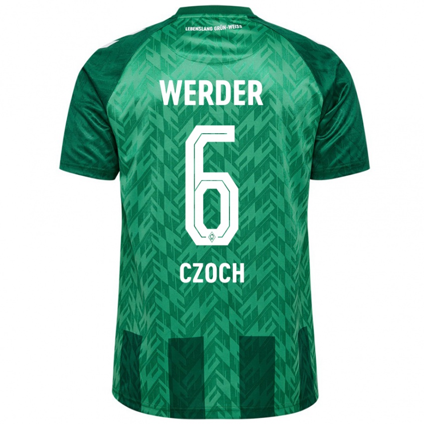 Mujer Camiseta Mike Czoch #6 Verde 1ª Equipación 2024/25 La Camisa