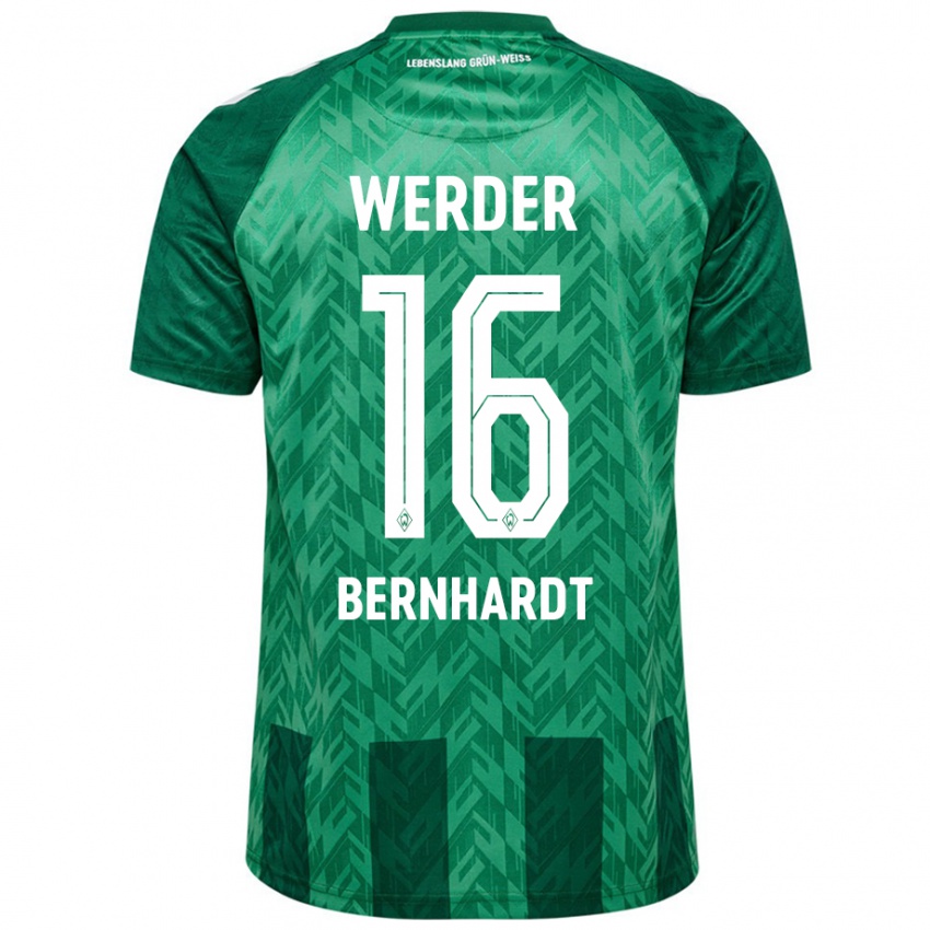 Mujer Camiseta Emilie Bernhardt #16 Verde 1ª Equipación 2024/25 La Camisa