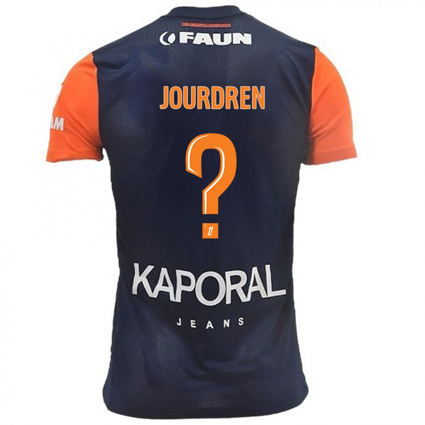 Mujer Camiseta Ilan Jourdren #0 Azul Marino Naranja 1ª Equipación 2024/25 La Camisa