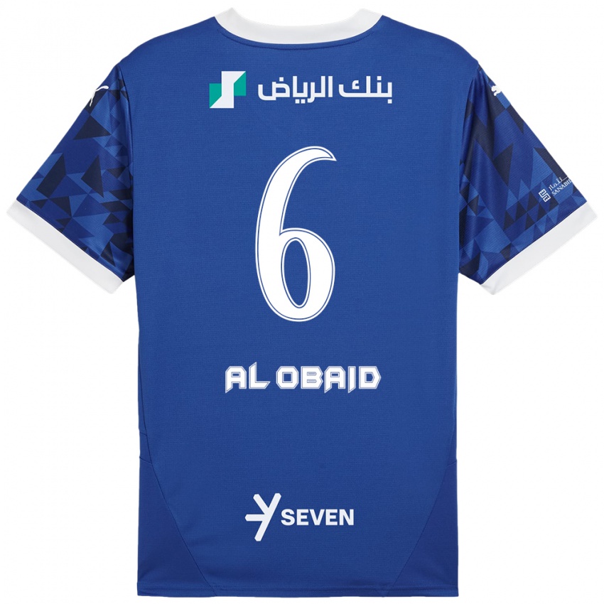 Mujer Camiseta Lulu Al-Obaid #6 Azul Oscuro Blanco 1ª Equipación 2024/25 La Camisa