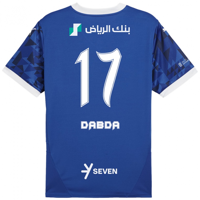 Mujer Camiseta Claudia Dabda #17 Azul Oscuro Blanco 1ª Equipación 2024/25 La Camisa