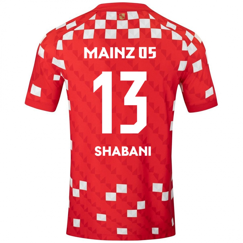 Mujer Camiseta Eniss Shabani #13 Blanco Rojo 1ª Equipación 2024/25 La Camisa