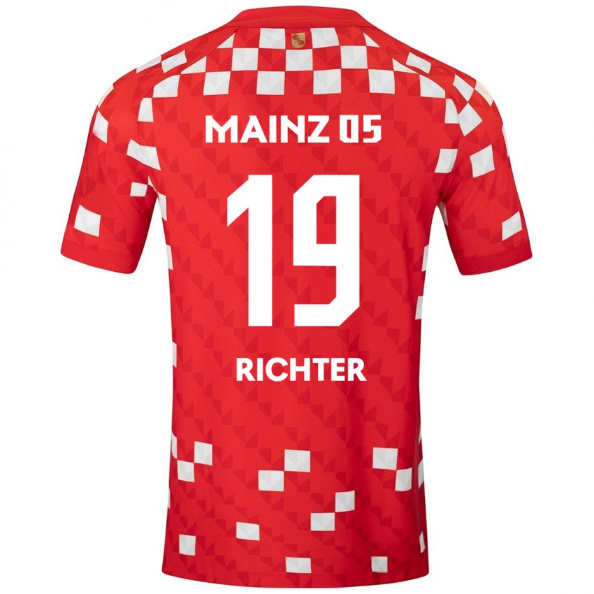 Mujer Camiseta Marc Richter #19 Blanco Rojo 1ª Equipación 2024/25 La Camisa