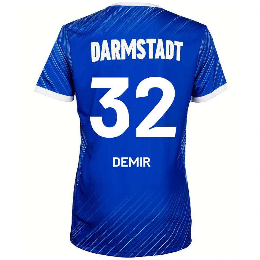 Mujer Camiseta Lean Demir #32 Azul Blanco 1ª Equipación 2024/25 La Camisa