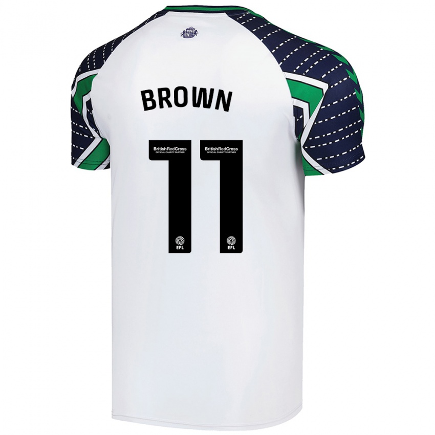 Mujer Camiseta Jessica Brown #11 Blanco 2ª Equipación 2024/25 La Camisa