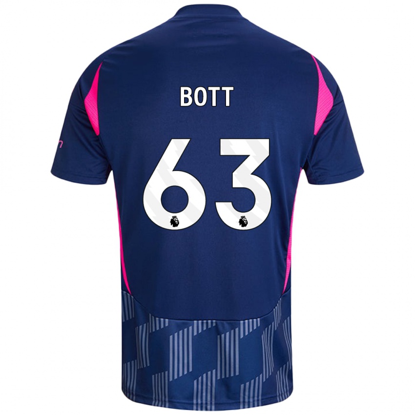 Mujer Camiseta Aaron Bott #63 Azul Real Rosa 2ª Equipación 2024/25 La Camisa