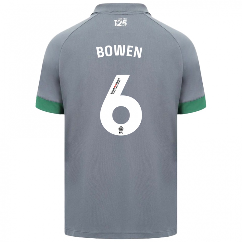 Mujer Camiseta Megan Bowen #6 Gris Oscuro 2ª Equipación 2024/25 La Camisa