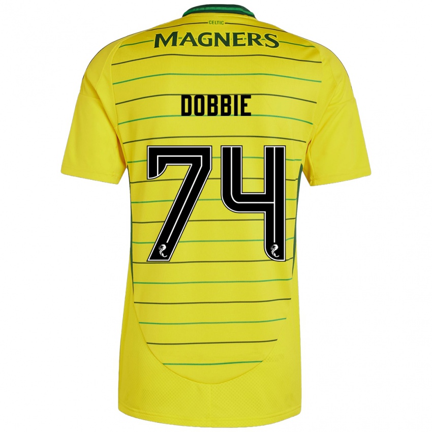 Mujer Camiseta Lewis Dobbie #74 Amarillo 2ª Equipación 2024/25 La Camisa