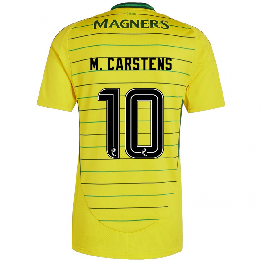 Mujer Camiseta Mathilde Carstens #10 Amarillo 2ª Equipación 2024/25 La Camisa