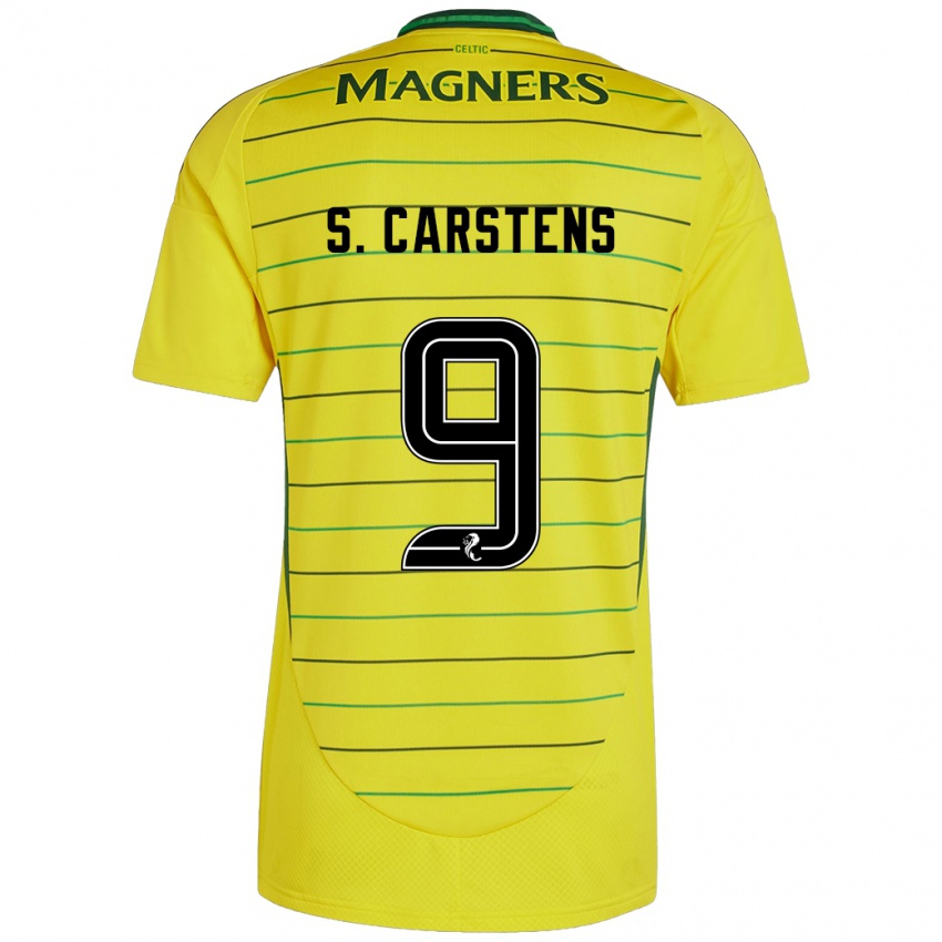 Mujer Camiseta Signe Carstens #9 Amarillo 2ª Equipación 2024/25 La Camisa