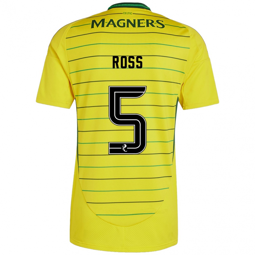 Mujer Camiseta Natalie Ross #5 Amarillo 2ª Equipación 2024/25 La Camisa