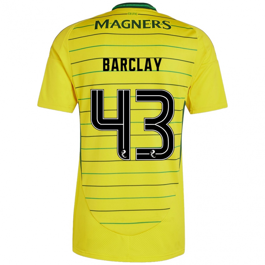 Mujer Camiseta Lucy Barclay #43 Amarillo 2ª Equipación 2024/25 La Camisa