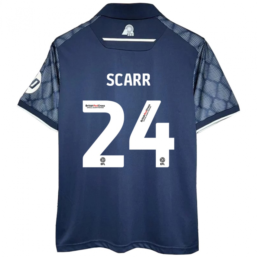 Mujer Camiseta Dan Scarr #24 Negro 2ª Equipación 2024/25 La Camisa