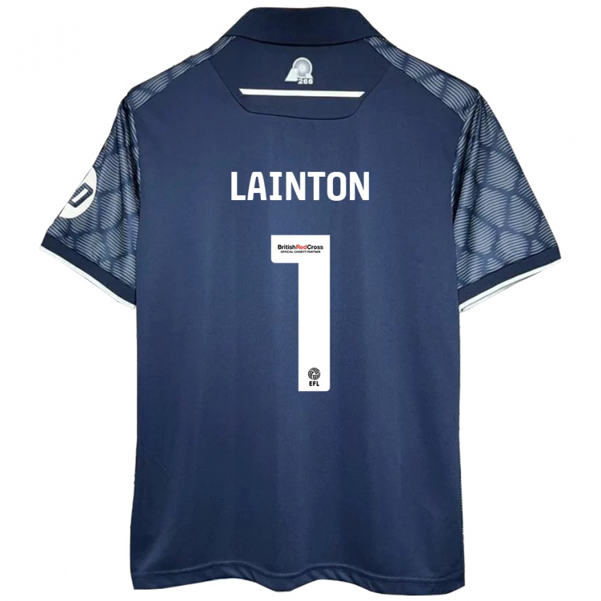 Mujer Camiseta Rob Lainton #1 Negro 2ª Equipación 2024/25 La Camisa