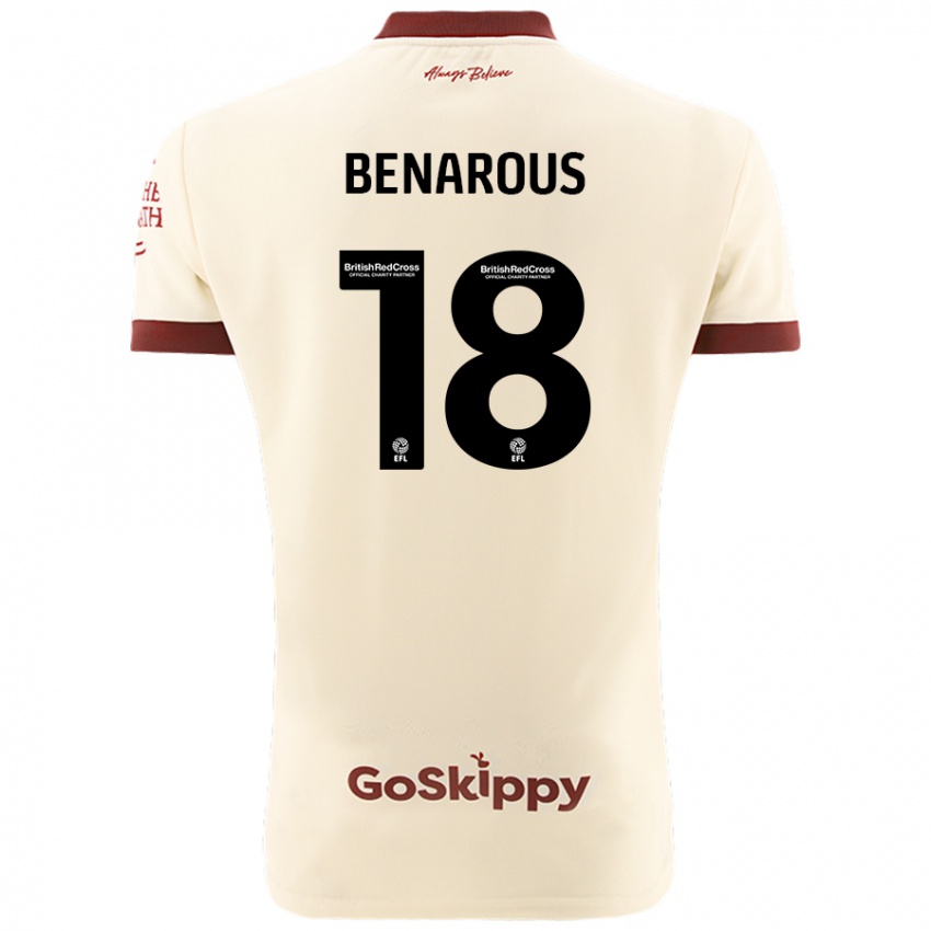 Mujer Camiseta Ayman Benarous #18 Crema Blanco 2ª Equipación 2024/25 La Camisa