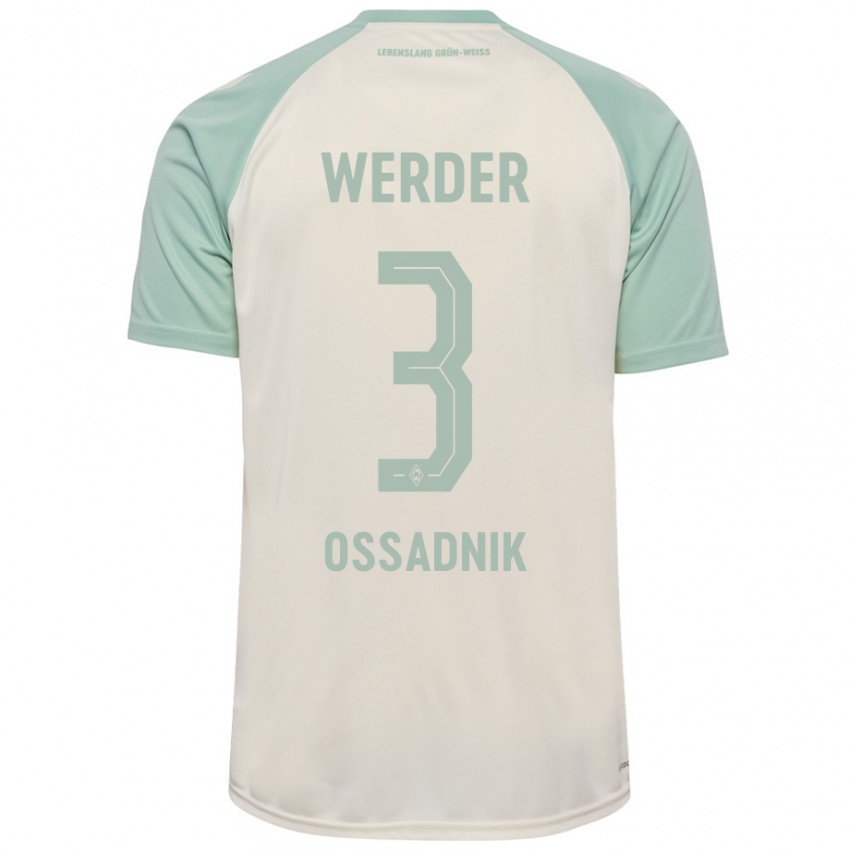 Mujer Camiseta Jannes Ossadnik #3 Blanquecino Verde Claro 2ª Equipación 2024/25 La Camisa