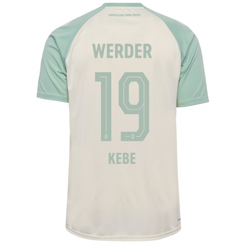 Mujer Camiseta David Kébé #19 Blanquecino Verde Claro 2ª Equipación 2024/25 La Camisa