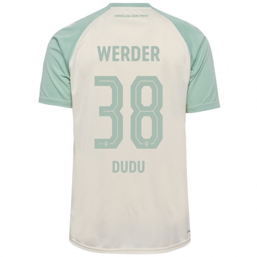 Mujer Camiseta Dudu #38 Blanquecino Verde Claro 2ª Equipación 2024/25 La Camisa