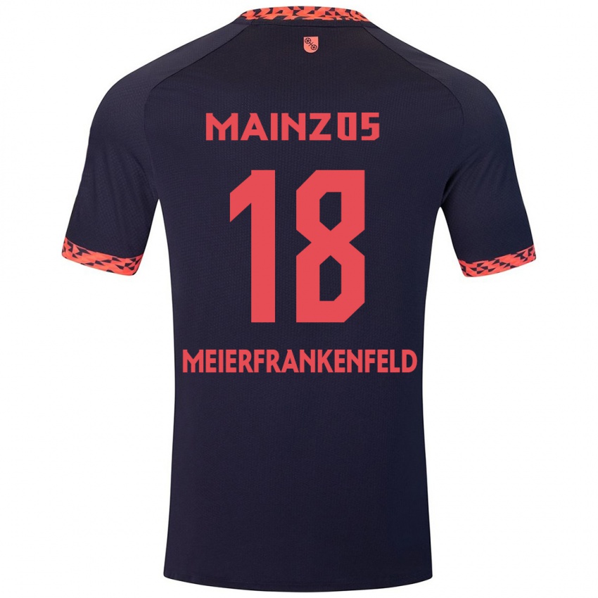 Mujer Camiseta Jana Meierfrankenfeld #18 Azul Coral Rojo 2ª Equipación 2024/25 La Camisa