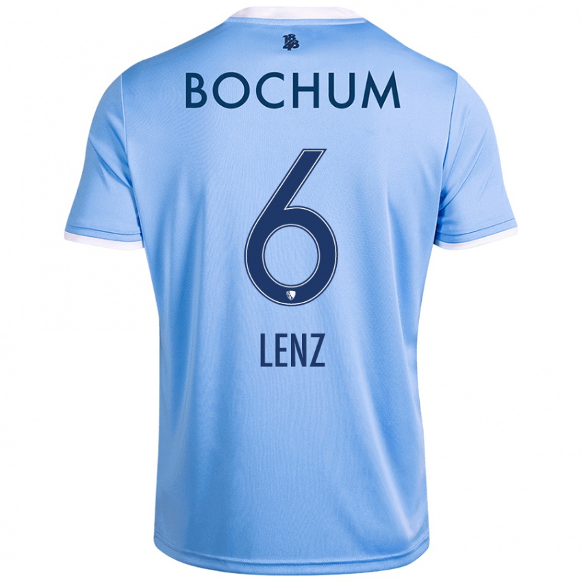 Mujer Camiseta Cajetan Lenz #6 Azul Cielo 2ª Equipación 2024/25 La Camisa