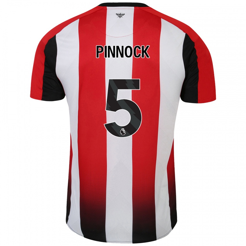 Niño Camiseta Ethan Pinnock #5 Rojo Blanco 1ª Equipación 2024/25 La Camisa