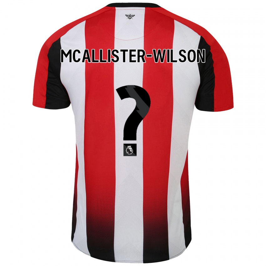 Niño Camiseta Zack Mcallister-Wilson #0 Rojo Blanco 1ª Equipación 2024/25 La Camisa