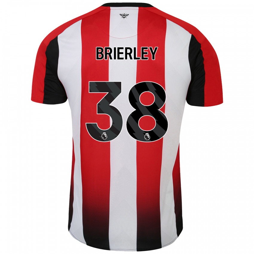 Niño Camiseta Ethan Brierley #38 Rojo Blanco 1ª Equipación 2024/25 La Camisa