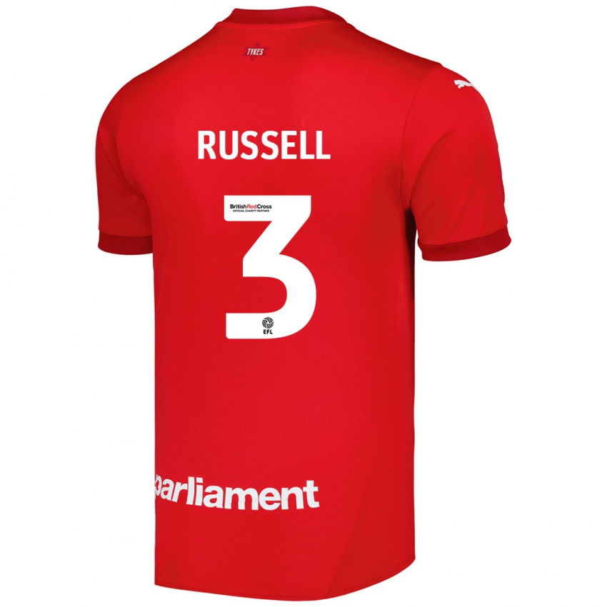 Niño Camiseta Jon Russell #3 Rojo 1ª Equipación 2024/25 La Camisa