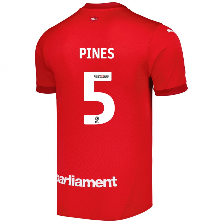 Niño Camiseta Donovan Pines #5 Rojo 1ª Equipación 2024/25 La Camisa