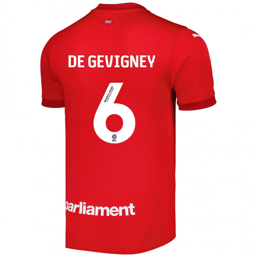 Niño Camiseta Maël De Gevigney #6 Rojo 1ª Equipación 2024/25 La Camisa