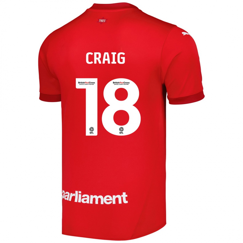 Niño Camiseta Matthew Craig #18 Rojo 1ª Equipación 2024/25 La Camisa