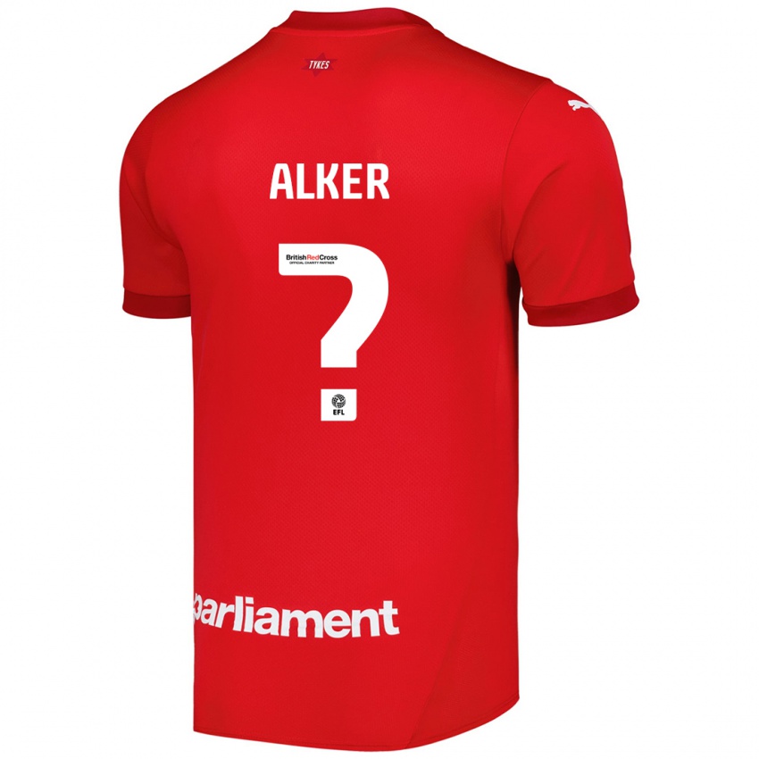 Niño Camiseta Luke Alker #0 Rojo 1ª Equipación 2024/25 La Camisa