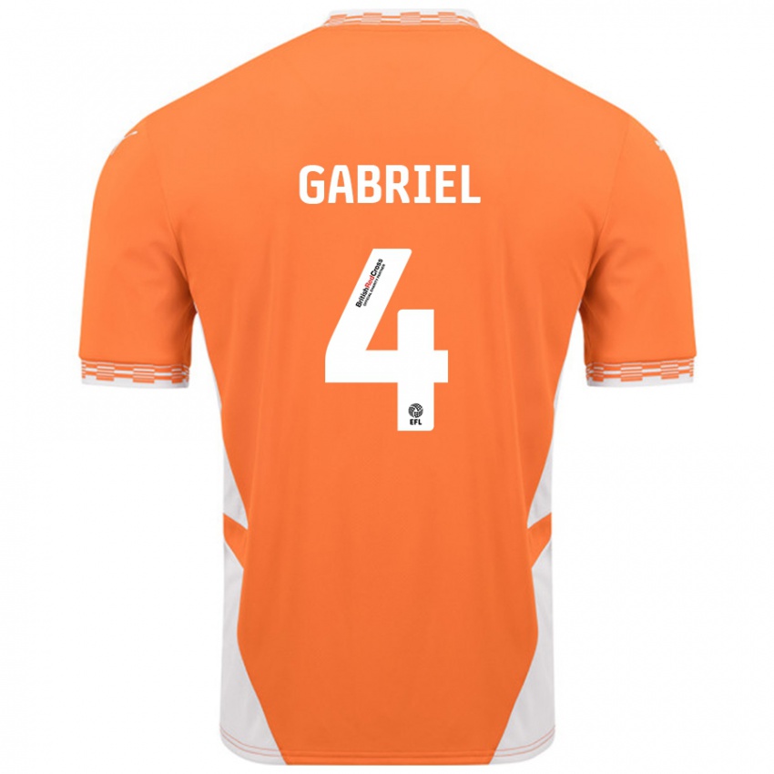 Niño Camiseta Jordan Lawrence-Gabriel #4 Naranja Blanco 1ª Equipación 2024/25 La Camisa