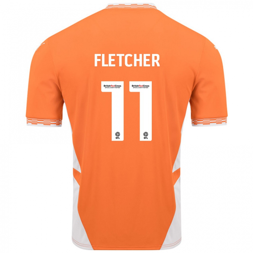 Niño Camiseta Ashley Fletcher #11 Naranja Blanco 1ª Equipación 2024/25 La Camisa