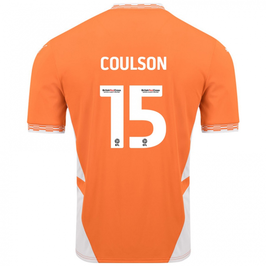 Niño Camiseta Hayden Coulson #15 Naranja Blanco 1ª Equipación 2024/25 La Camisa