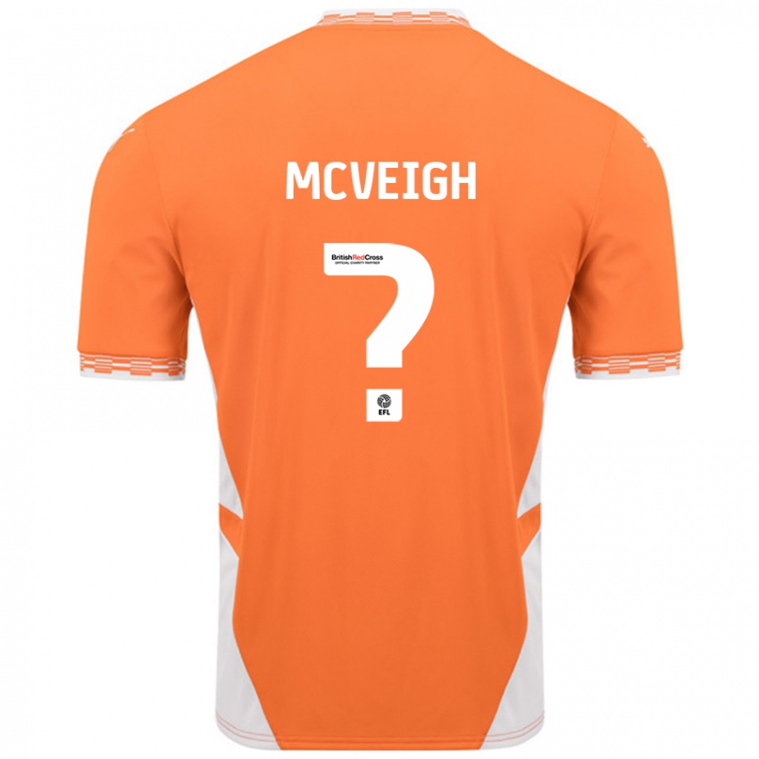 Niño Camiseta Conor Mcveigh #0 Naranja Blanco 1ª Equipación 2024/25 La Camisa