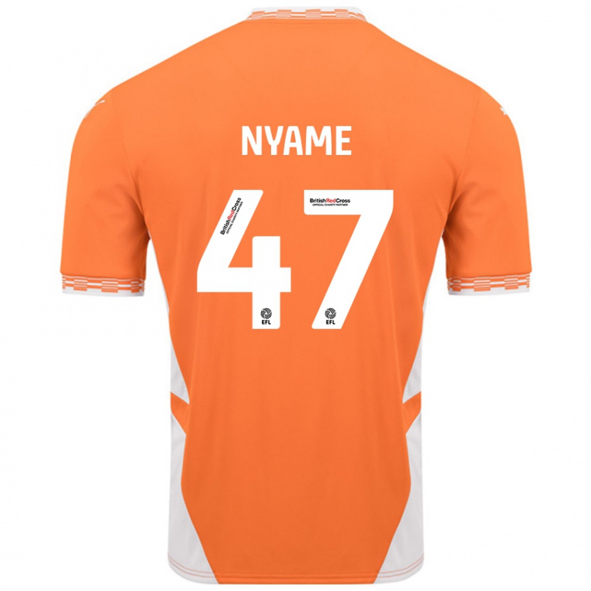 Niño Camiseta Josh Nyame #47 Naranja Blanco 1ª Equipación 2024/25 La Camisa