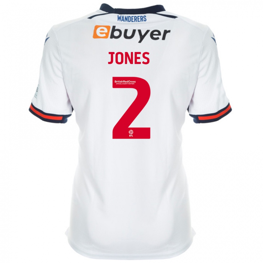 Niño Camiseta Gethin Jones #2 Blanco 1ª Equipación 2024/25 La Camisa