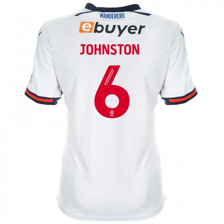 Niño Camiseta George Johnston #6 Blanco 1ª Equipación 2024/25 La Camisa