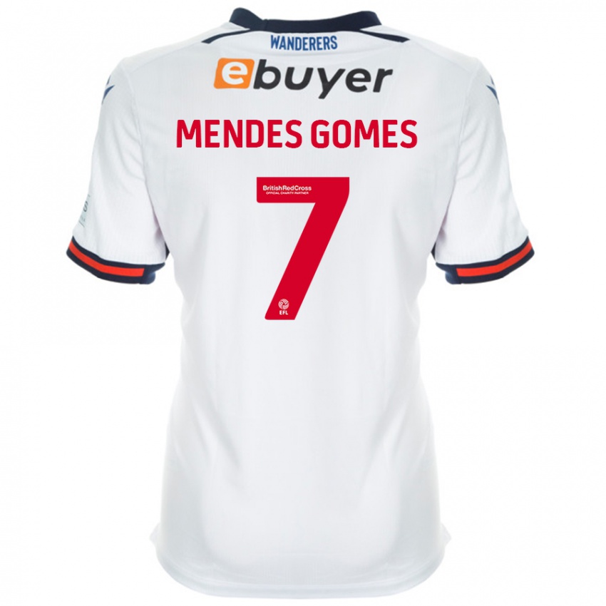 Niño Camiseta Carlos Mendes #7 Blanco 1ª Equipación 2024/25 La Camisa