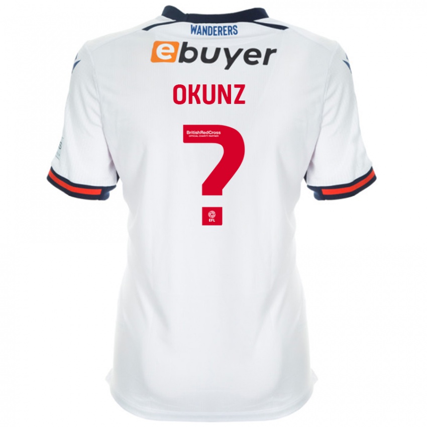 Niño Camiseta Danny Okunz #0 Blanco 1ª Equipación 2024/25 La Camisa