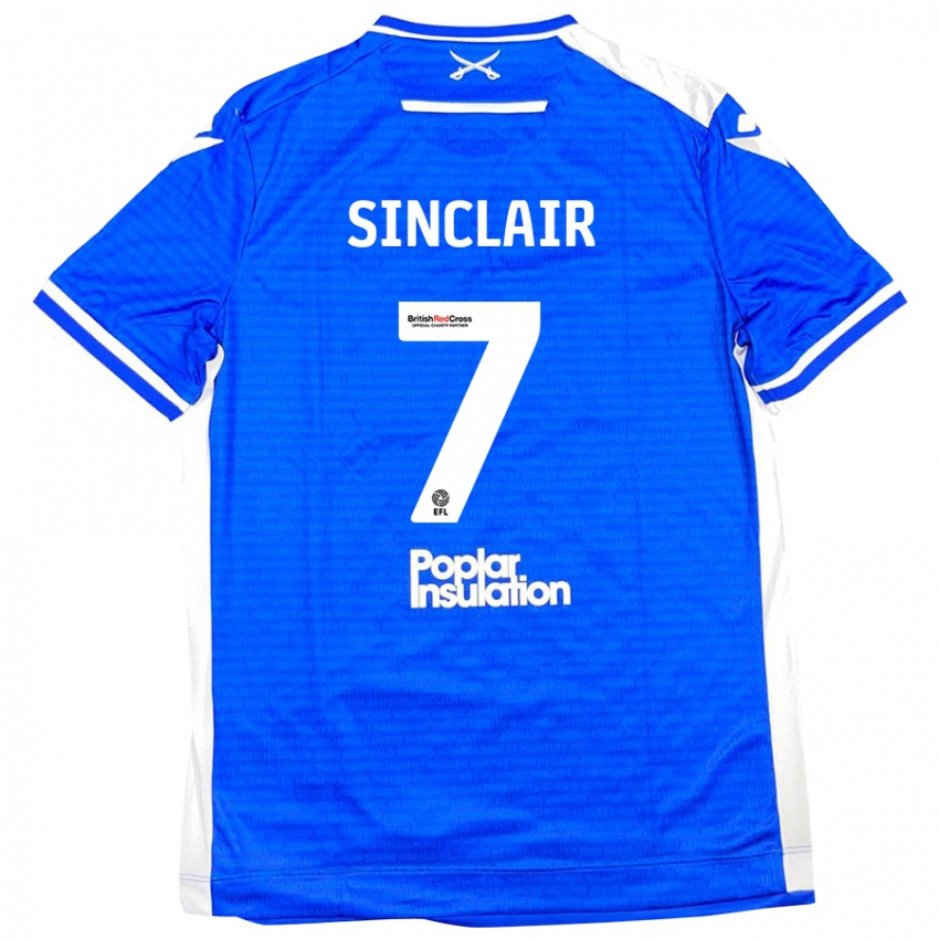 Niño Camiseta Scott Sinclair #7 Azul Blanco 1ª Equipación 2024/25 La Camisa