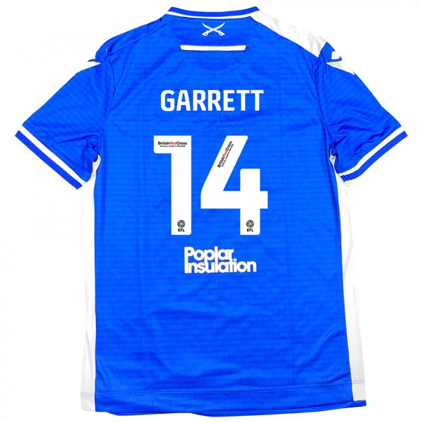 Niño Camiseta Jake Garrett #14 Azul Blanco 1ª Equipación 2024/25 La Camisa