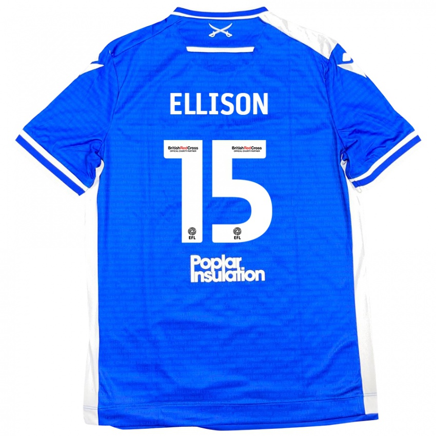 Niño Camiseta Dan Ellison #15 Azul Blanco 1ª Equipación 2024/25 La Camisa