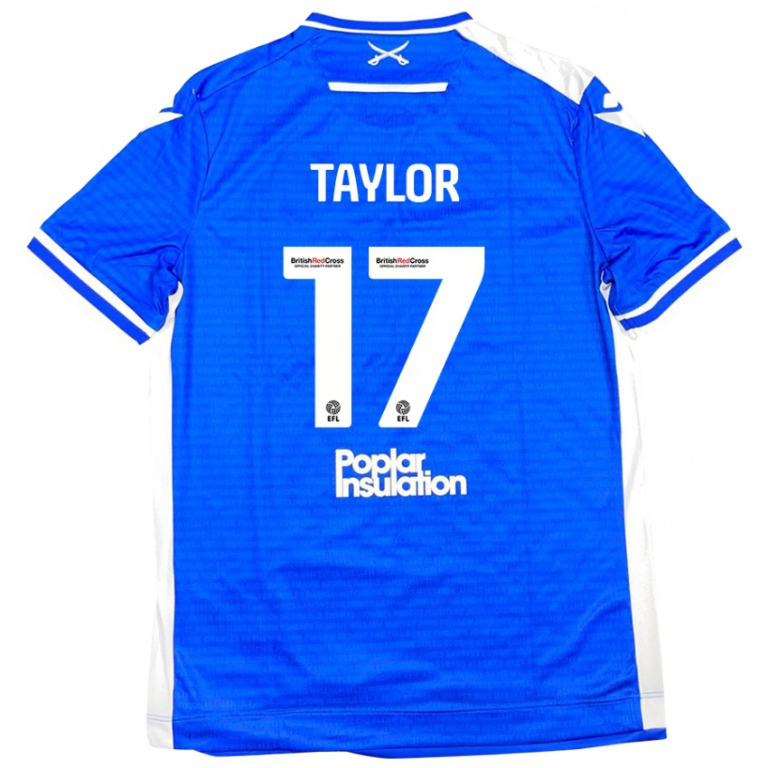 Niño Camiseta Connor Taylor #17 Azul Blanco 1ª Equipación 2024/25 La Camisa